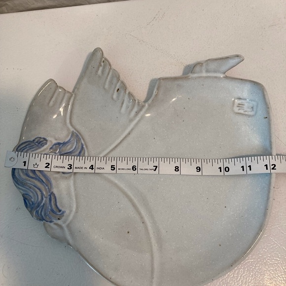 Erickson Flying Angel Platter Grey W/ Blue Hair Angel Pottery Blue and Grey NWOT - Picture 7 of 11